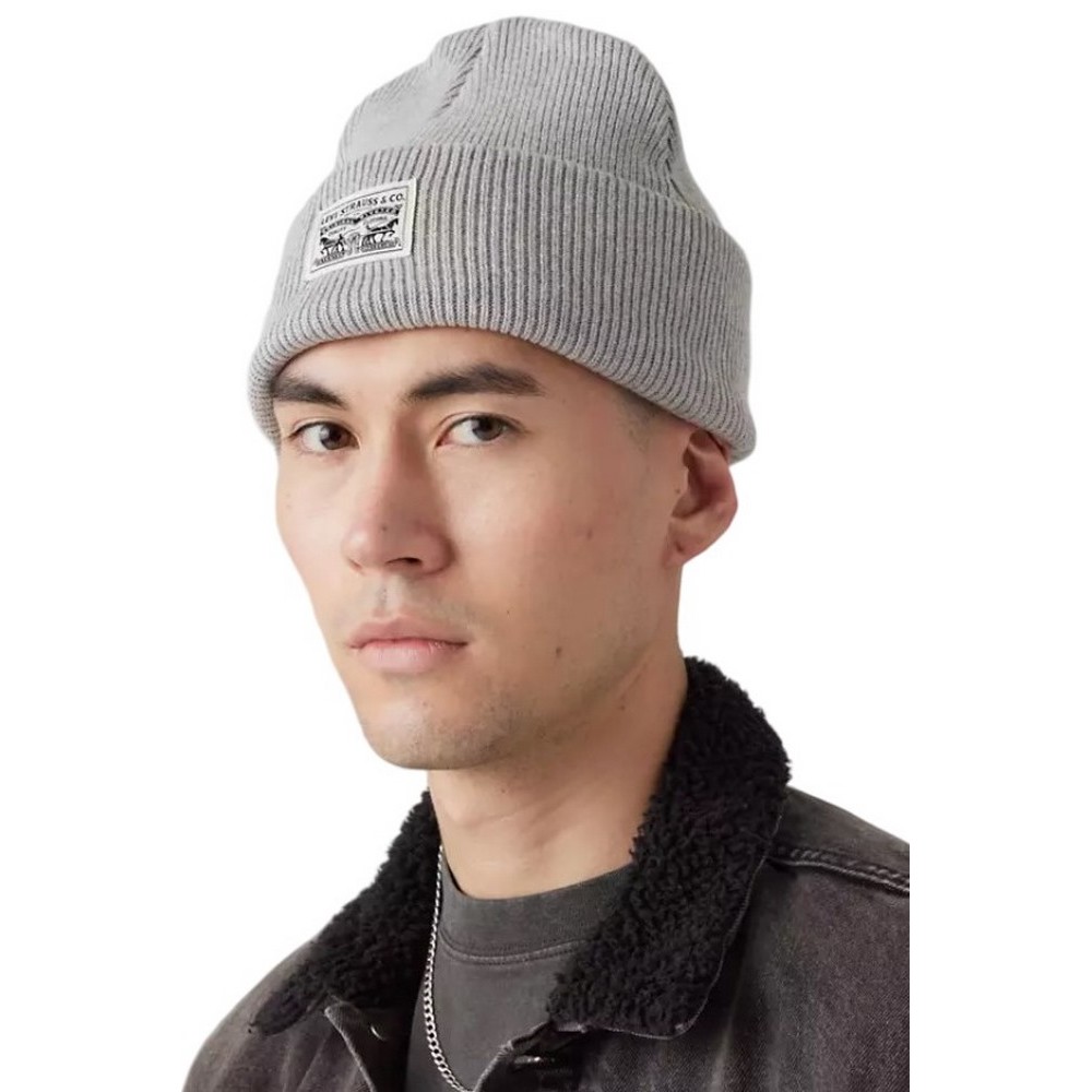 LEVIS® BACKPATCH BEANIE ΣΚΟΥΦΟΣ ΑΝΔΡΙΚΟΣ GREY