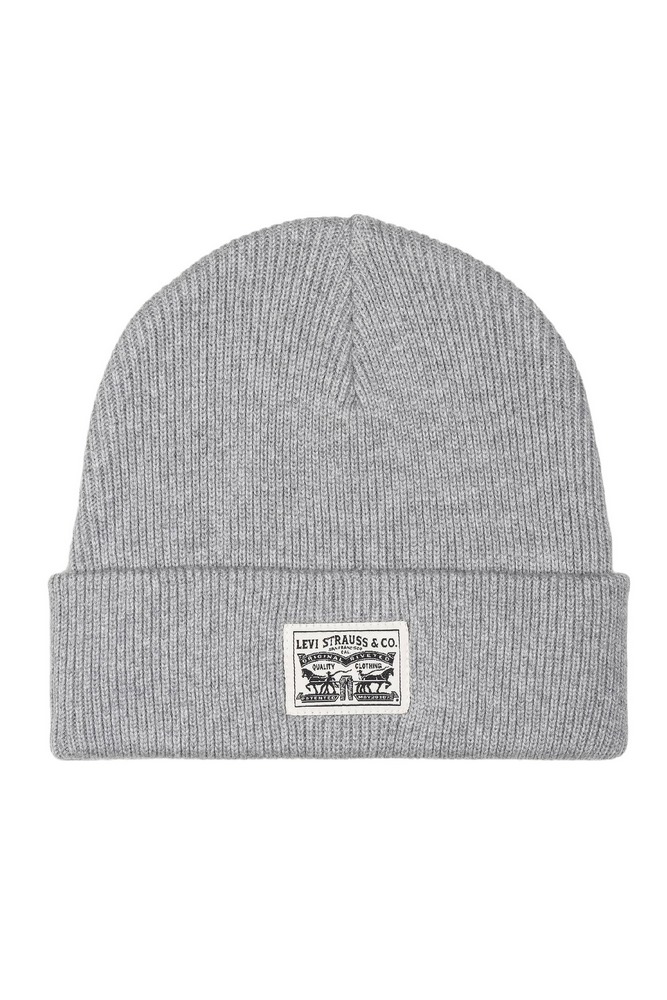 LEVIS® BACKPATCH BEANIE ΣΚΟΥΦΟΣ ΑΝΔΡΙΚΟΣ GREY