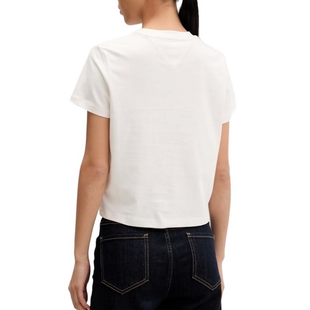 TOMMY JEANS REG FLAG EXT T-SHIRT ΜΠΛΟΥΖΑ ΓΥΝΑΙΚΕΙΑ OFF WHITE