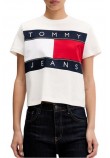 TOMMY JEANS REG FLAG EXT T-SHIRT ΜΠΛΟΥΖΑ ΓΥΝΑΙΚΕΙΑ OFF WHITE