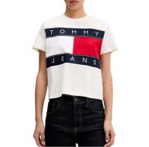 TOMMY JEANS REG FLAG EXT T-SHIRT ΜΠΛΟΥΖΑ ΓΥΝΑΙΚΕΙΑ OFF WHITE