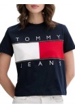 TOMMY JEANS REG FLAG EXT T-SHIRT ΜΠΛΟΥΖΑ ΓΥΝΑΙΚΕΙΑ NAVY