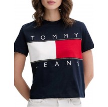 TOMMY JEANS REG FLAG EXT T-SHIRT ΜΠΛΟΥΖΑ ΓΥΝΑΙΚΕΙΑ NAVY
