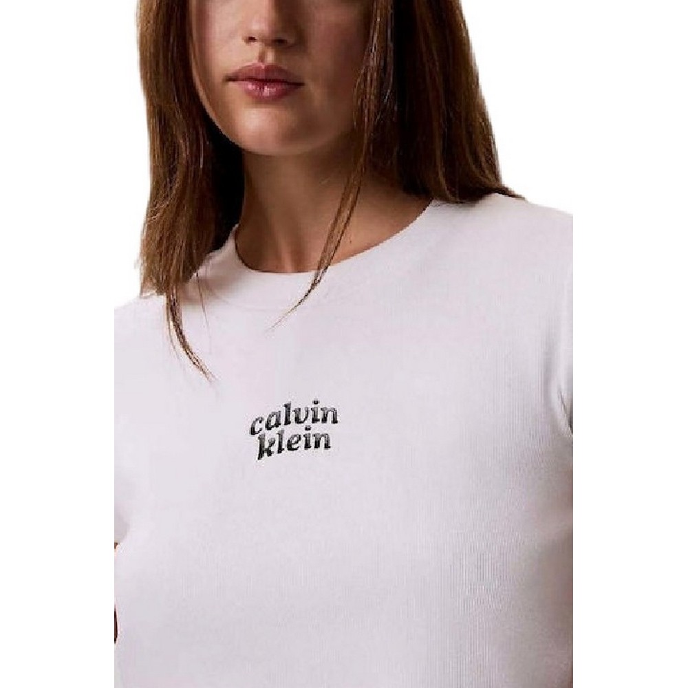 CALVIN KLEIN JEANS SEASONAL LOGO BABY T-SHIRT ΜΠΛΟΥΖΑ ΓΥΝΑΙΚΕΙΑ BRIGHT WHITE