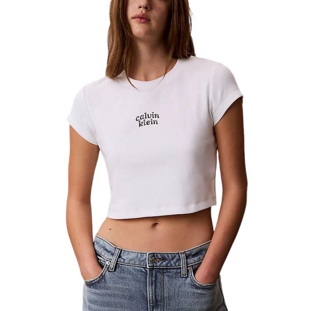 CALVIN KLEIN JEANS SEASONAL LOGO BABY T-SHIRT ΜΠΛΟΥΖΑ ΓΥΝΑΙΚΕΙΑ BRIGHT WHITE