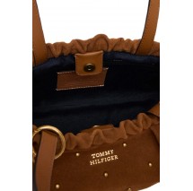 TOMMY HILFIGER SOFT LEATHER SHOULD SUE STUDS ΤΣΑΝΤΑ ΓΥΝΑΙΚΕΙΑ BROWN