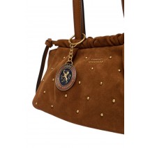 TOMMY HILFIGER SOFT LEATHER SHOULD SUE STUDS ΤΣΑΝΤΑ ΓΥΝΑΙΚΕΙΑ BROWN