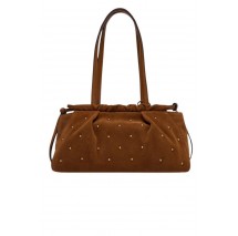 TOMMY HILFIGER SOFT LEATHER SHOULD SUE STUDS ΤΣΑΝΤΑ ΓΥΝΑΙΚΕΙΑ BROWN