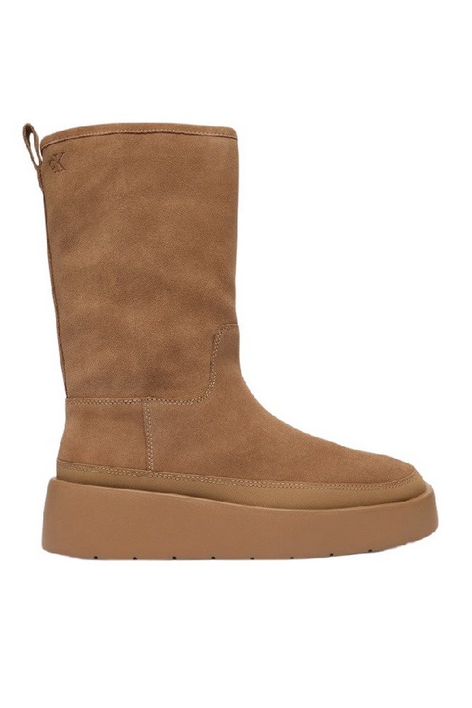 CALVIN KLEIN FLATFORM MID BOOT SUEDE WL ΠΑΠΟΥΤΣΙ ΓΥΝΑΙΚΕΙΟ LATTE