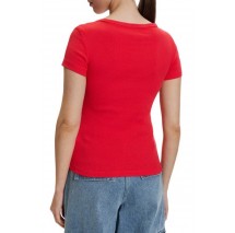 TOMMY JEANS SLIM ESSENTIAL RIB V SS T-SHIRT ΜΠΛΟΥΖΑ ΓΥΝΑΙΚΕΙΑ RED