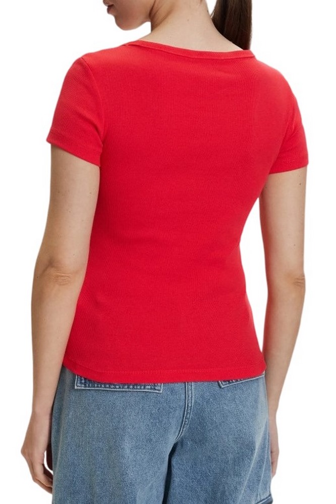TOMMY JEANS SLIM ESSENTIAL RIB V SS T-SHIRT ΜΠΛΟΥΖΑ ΓΥΝΑΙΚΕΙΑ RED