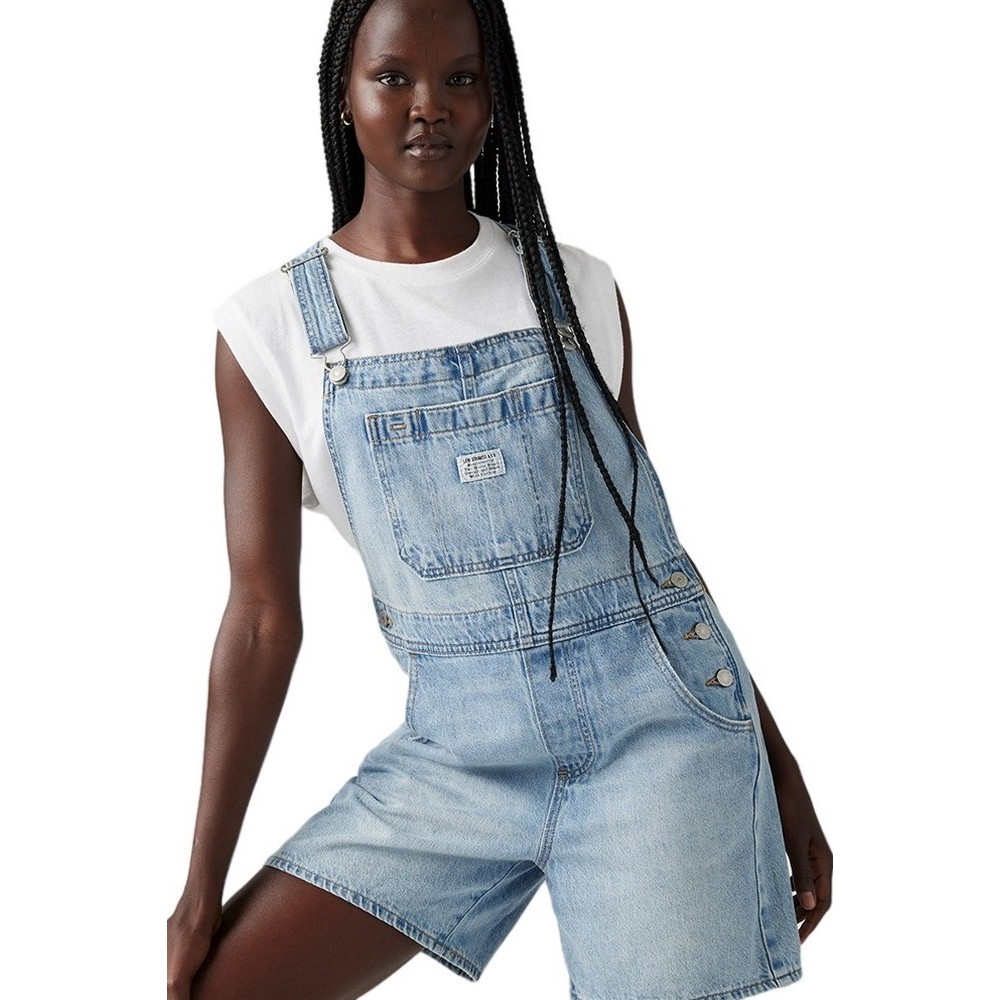 LEVIS UTILITY SHORTALL WORN IN ΤΖΙΝ ΟΛΟΣΩΜΗ ΦΟΡΜΑ ΓΥΝΑΙΚΕΙΑ LIGHT INDIGO