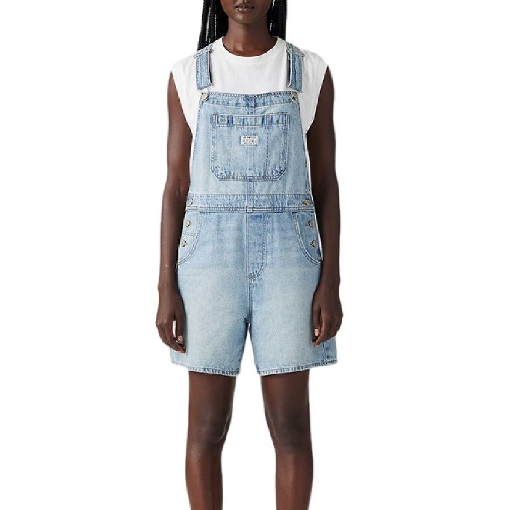 LEVIS UTILITY SHORTALL WORN IN ΤΖΙΝ ΟΛΟΣΩΜΗ ΦΟΡΜΑ ΓΥΝΑΙΚΕΙΑ LIGHT INDIGO