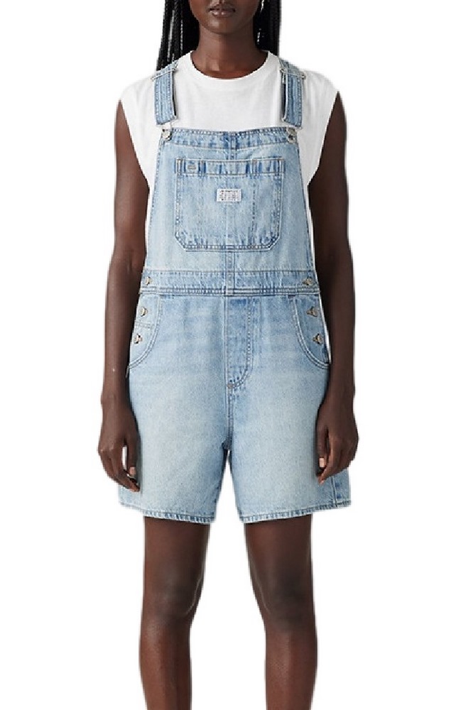 LEVIS UTILITY SHORTALL WORN IN ΤΖΙΝ ΟΛΟΣΩΜΗ ΦΟΡΜΑ ΓΥΝΑΙΚΕΙΑ LIGHT INDIGO