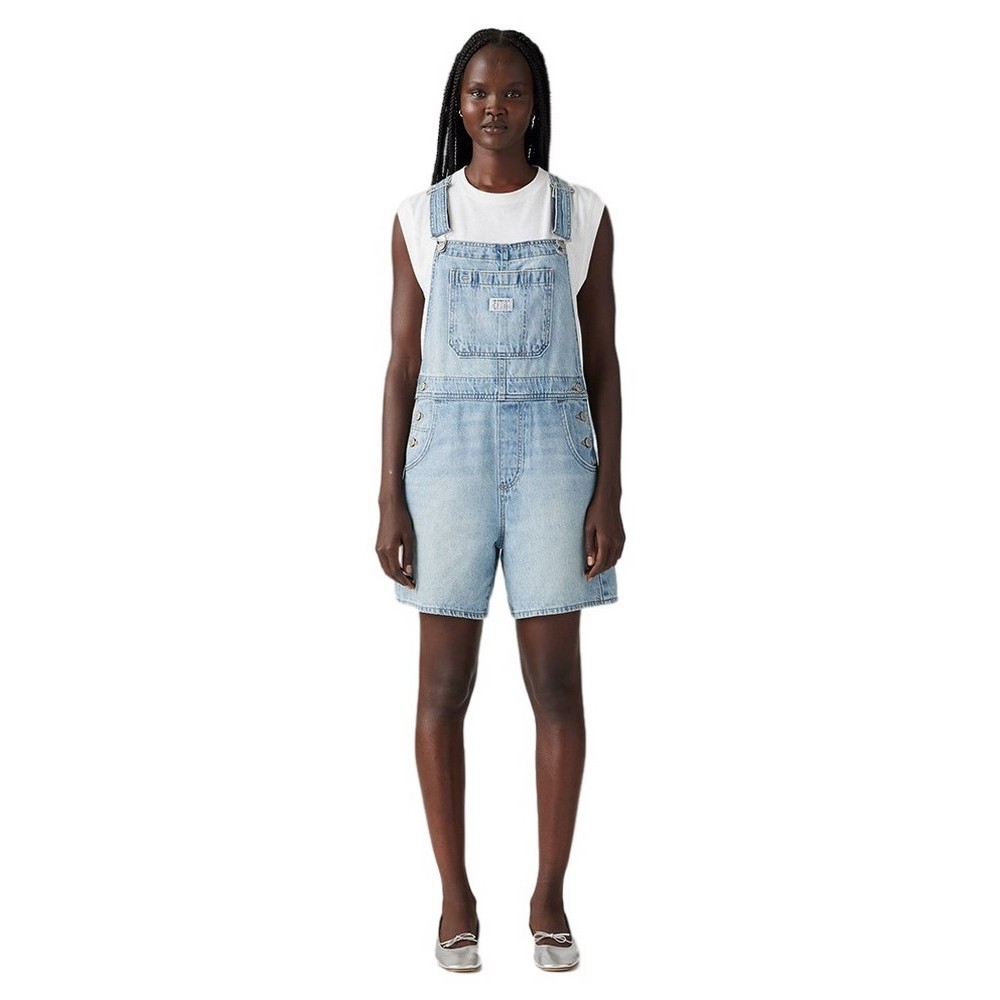 LEVIS UTILITY SHORTALL WORN IN ΤΖΙΝ ΟΛΟΣΩΜΗ ΦΟΡΜΑ ΓΥΝΑΙΚΕΙΑ LIGHT INDIGO