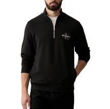 CALVIN KLEIN 350TERRY MCRO MNLG QTR ZIP ΦΟΥΤΕΡ ΜΠΛΟΥΖΑ ΑΝΔΡΙΚΗ BLACK