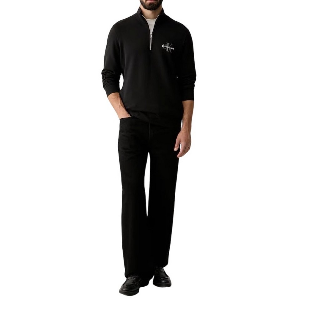 CALVIN KLEIN 350TERRY MCRO MNLG QTR ZIP ΦΟΥΤΕΡ ΜΠΛΟΥΖΑ ΑΝΔΡΙΚΗ BLACK