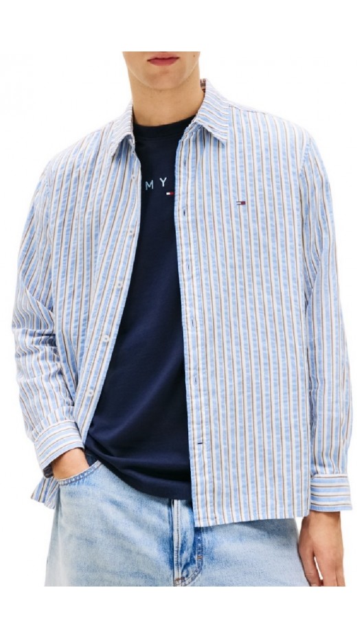 TOMMY JEANS RLX SEERSUCKER STRIPE SHIRT ΠΟΥΚΑΜΙΣΟ ΑΝΔΡΙΚΟ CIEL