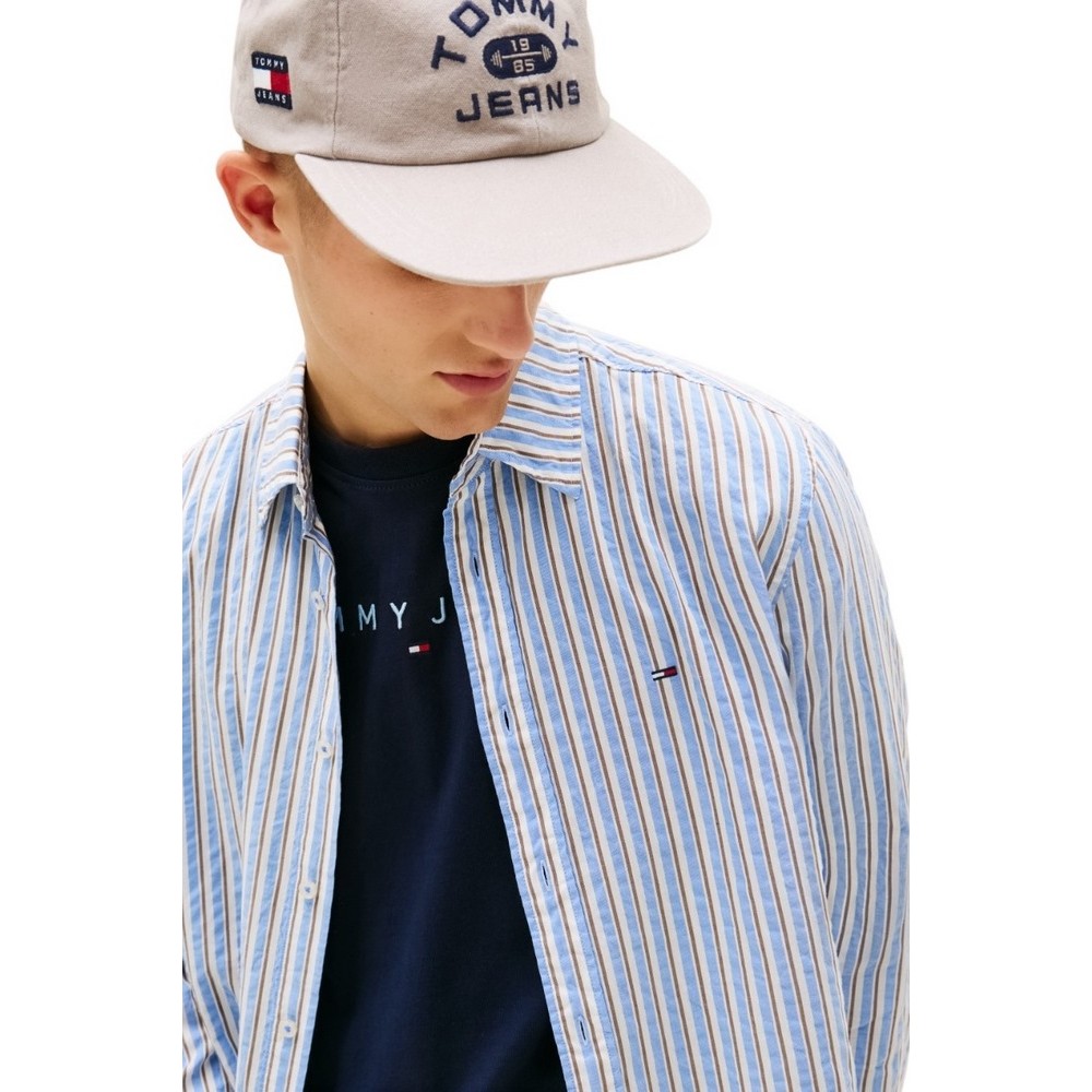TOMMY JEANS RLX SEERSUCKER STRIPE SHIRT ΠΟΥΚΑΜΙΣΟ ΑΝΔΡΙΚΟ CIEL