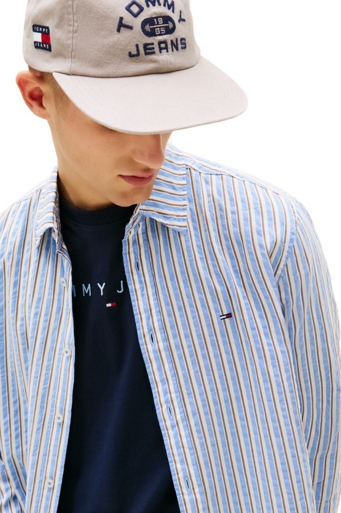 TOMMY JEANS RLX SEERSUCKER STRIPE SHIRT ΠΟΥΚΑΜΙΣΟ ΑΝΔΡΙΚΟ CIEL