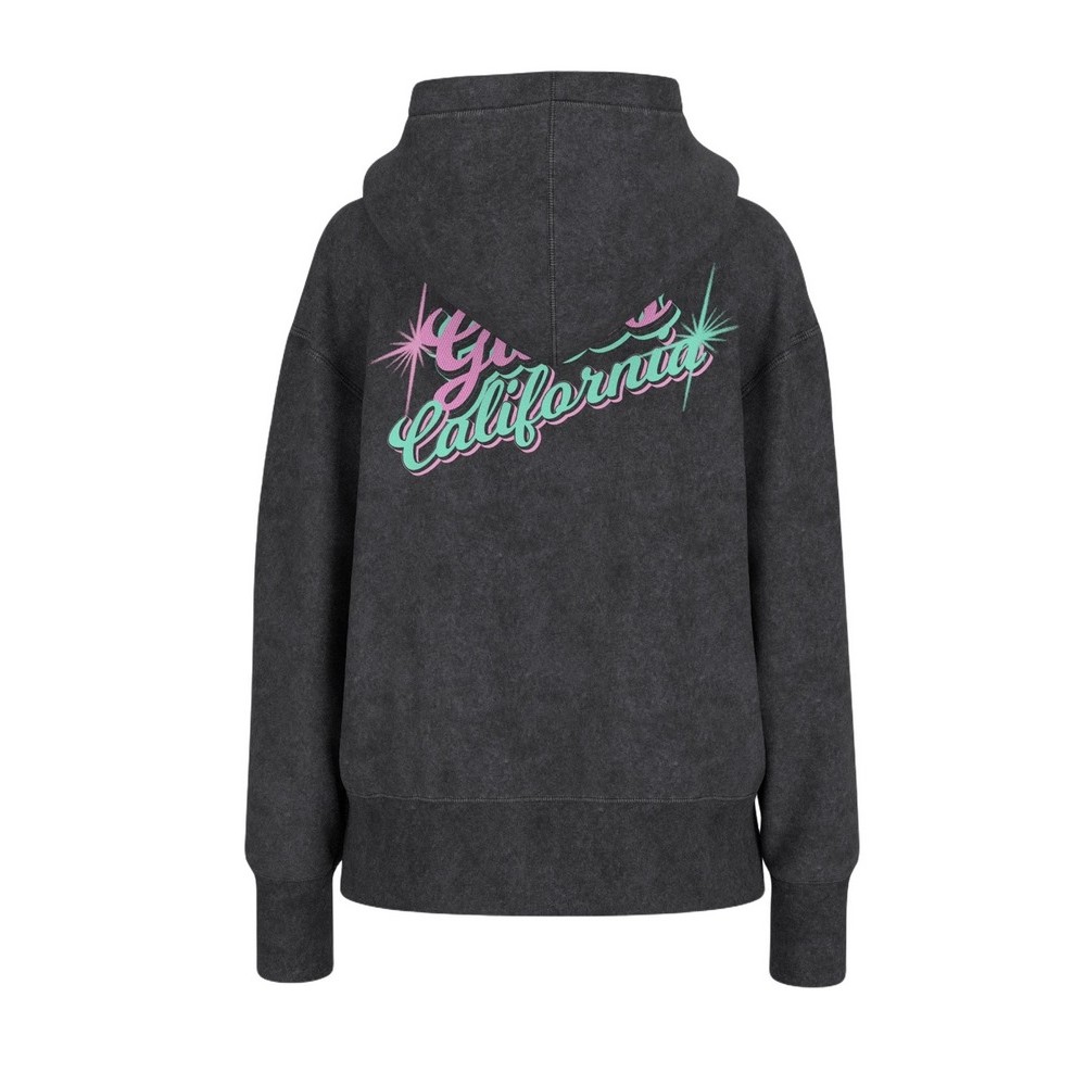GUESS HOODED CALIFORNIA SWEATSHIRT ΖΑΚΕΤΑ ΦΟΥΤΕΡ ΓΥΝΑΙΚΕΙΑ WASHED BLACK