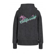 GUESS HOODED CALIFORNIA SWEATSHIRT ΖΑΚΕΤΑ ΦΟΥΤΕΡ ΓΥΝΑΙΚΕΙΑ WASHED BLACK