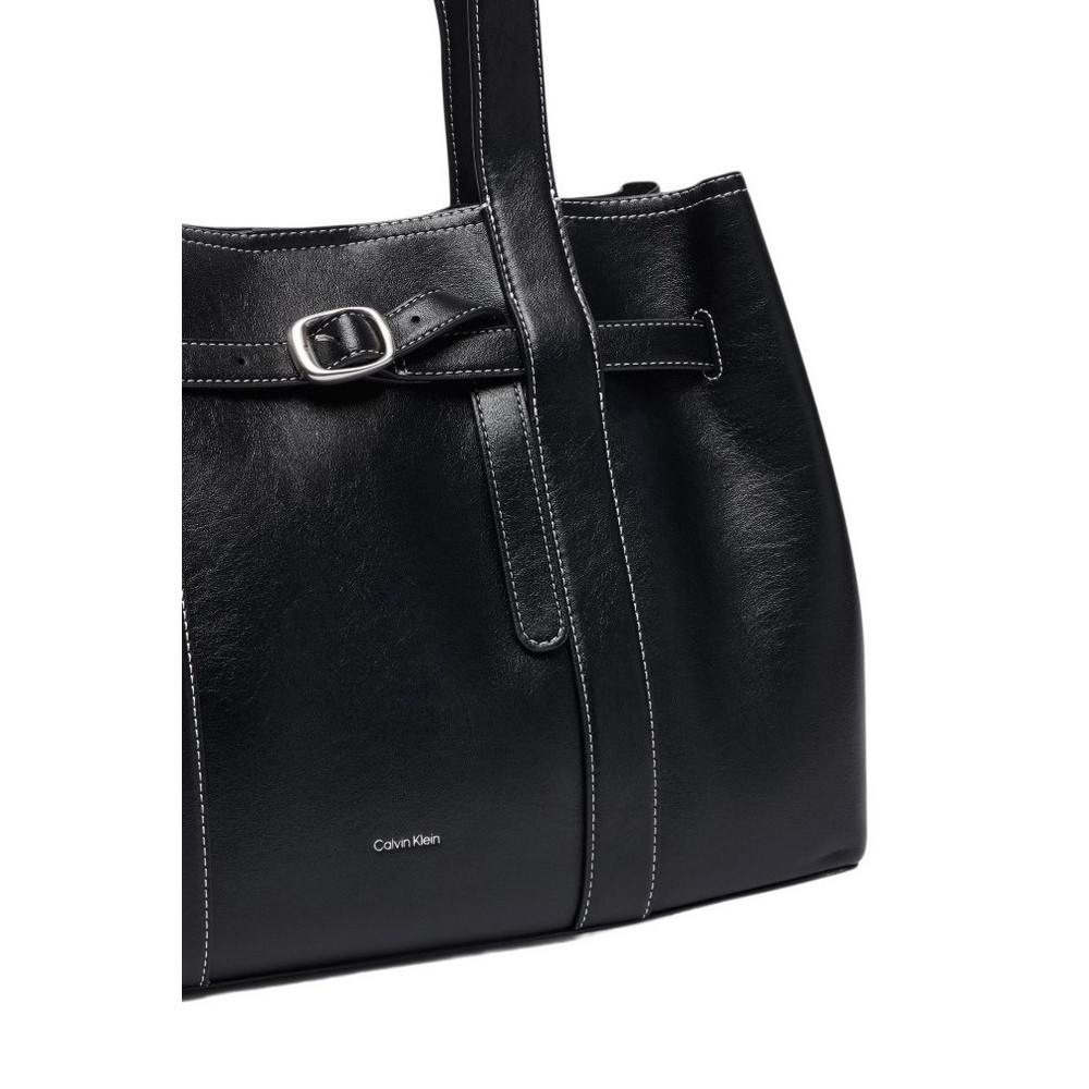 CALVIN KLEIN BUCKLE MEDIUM WORK TOTE ΤΣΑΝΤΑ ΓΥΝΑΙΚΕΙΑ BLACK