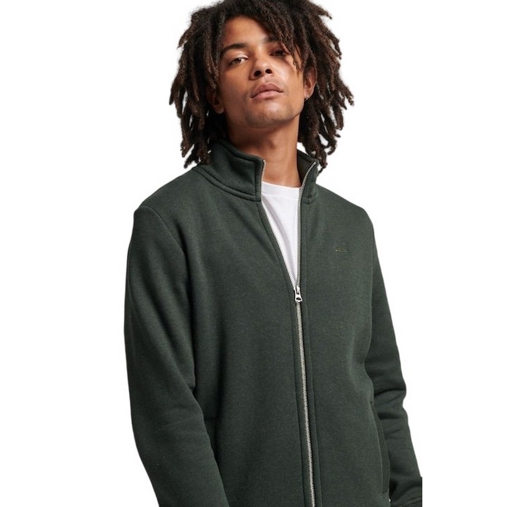 SUPERDRY ESSENTIAL LOGO ZIP TRACK TOP ΖΑΚΕΤΑ ΑΝΔΡΙΚΗ GREEN