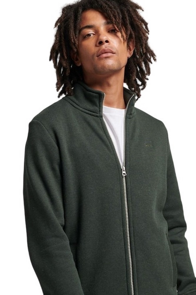SUPERDRY ESSENTIAL LOGO ZIP TRACK TOP ΖΑΚΕΤΑ ΑΝΔΡΙΚΗ GREEN