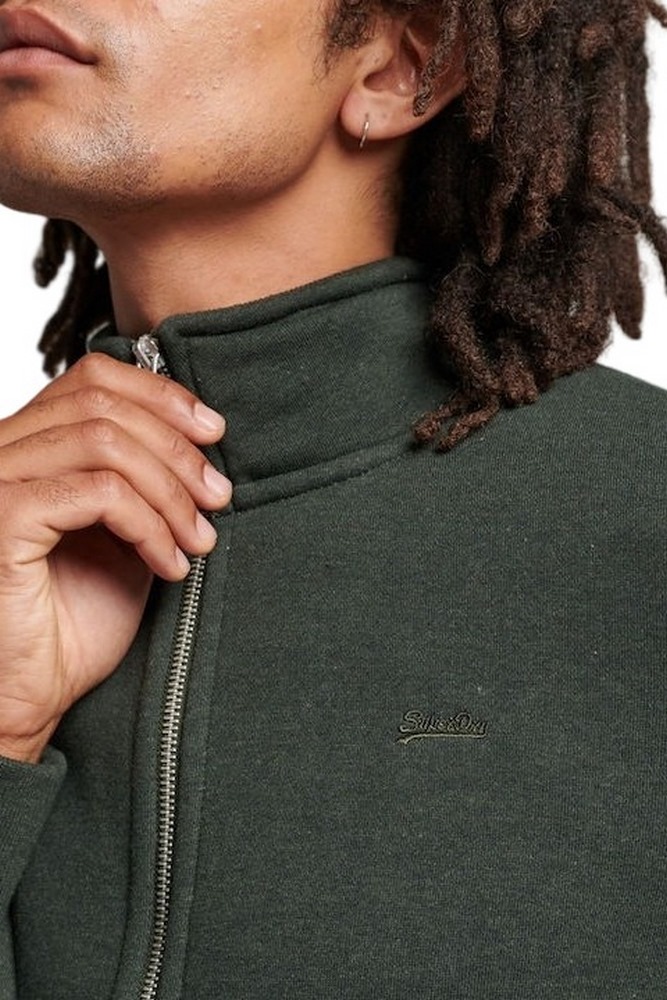 SUPERDRY ESSENTIAL LOGO ZIP TRACK TOP ΖΑΚΕΤΑ ΑΝΔΡΙΚΗ GREEN