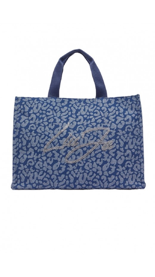 LIU JO SOFT TOTE DENIM ANIMALIER ΤΣΑΝΤΑ ΓΥΝΑΙΚΕΙΑ BLUΕ DENIM