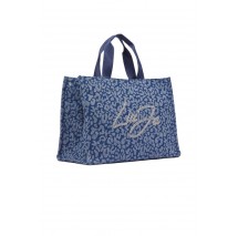LIU JO SOFT TOTE DENIM ANIMALIER ΤΣΑΝΤΑ ΓΥΝΑΙΚΕΙΑ BLUΕ DENIM