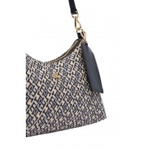 TOMMY HILFIGER ICON SHOULDER BAG JACQUARD ΤΣΑΝΤΑ ΓΥΝΑΙΚΕΙΑ NAVY/ECRU