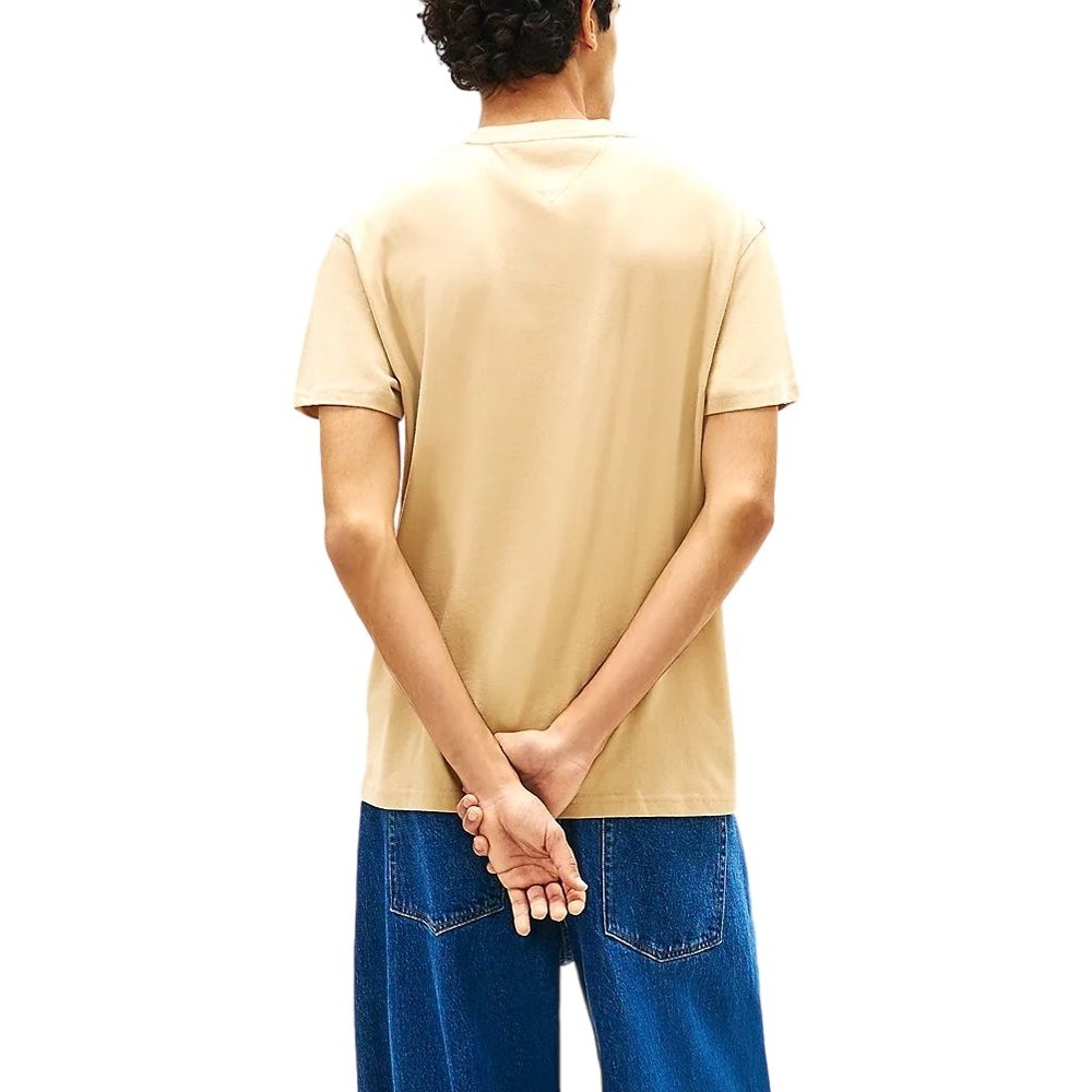 TOMMY JEANS REG SFLAG T-SHIRT ΜΠΛΟΥΖΑ ΑΝΔΡΙΚΗ BEIGE