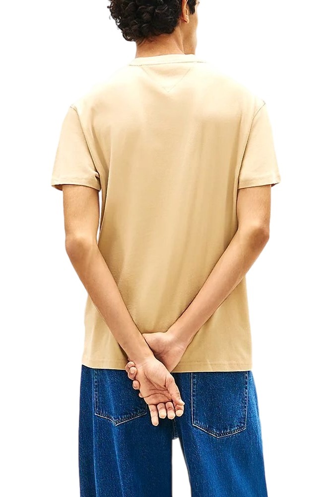 TOMMY JEANS REG SFLAG T-SHIRT ΜΠΛΟΥΖΑ ΑΝΔΡΙΚΗ BEIGE