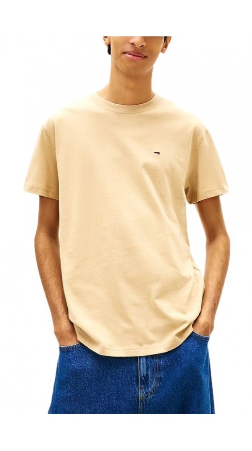 TOMMY JEANS REG SFLAG T-SHIRT ΜΠΛΟΥΖΑ ΑΝΔΡΙΚΗ BEIGE