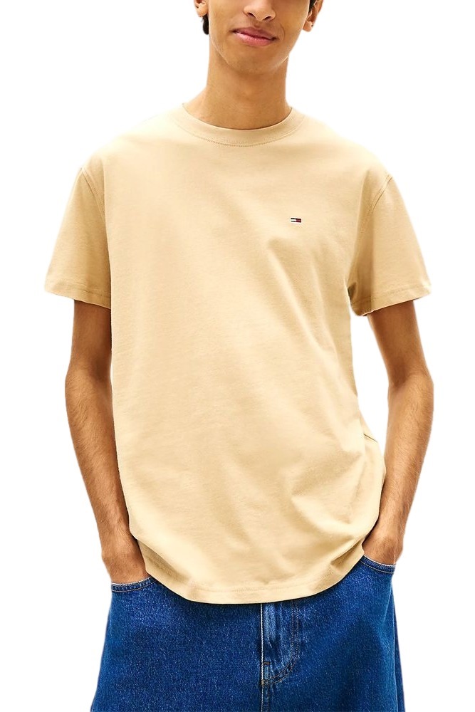 TOMMY JEANS REG SFLAG T-SHIRT ΜΠΛΟΥΖΑ ΑΝΔΡΙΚΗ BEIGE