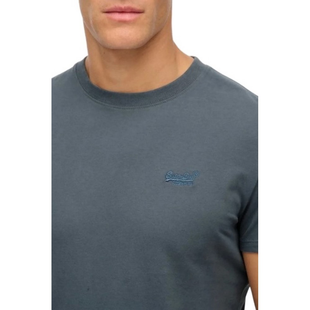 SUPERDRY D1 ESSENTIAL LOGO EMB T-SHIRT ΜΠΛΟΥΖΑ ΑΝΔΡΙΚΗ BLUE GREY