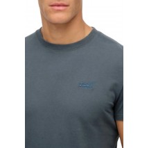 SUPERDRY D1 ESSENTIAL LOGO EMB T-SHIRT ΜΠΛΟΥΖΑ ΑΝΔΡΙΚΗ BLUE GREY
