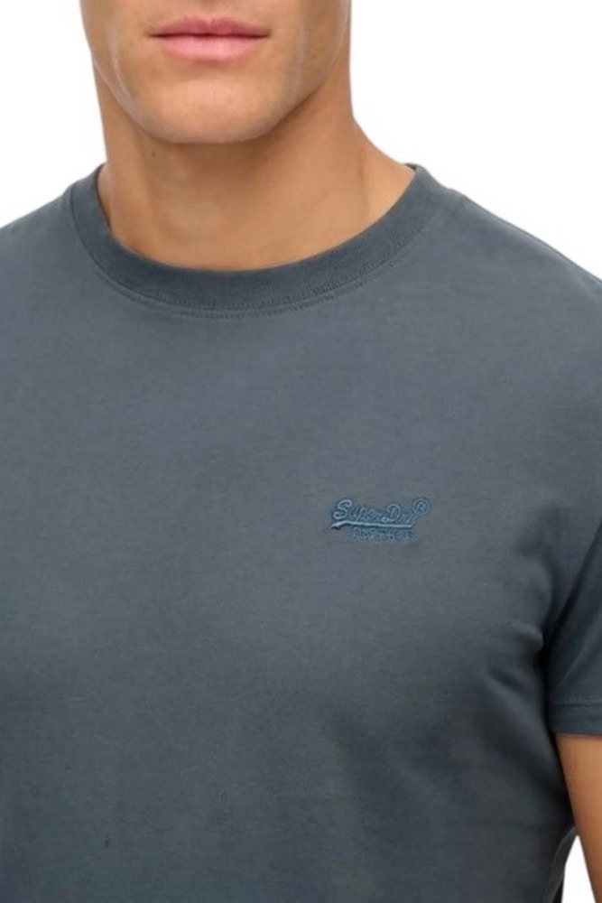 SUPERDRY D1 ESSENTIAL LOGO EMB T-SHIRT ΜΠΛΟΥΖΑ ΑΝΔΡΙΚΗ BLUE GREY