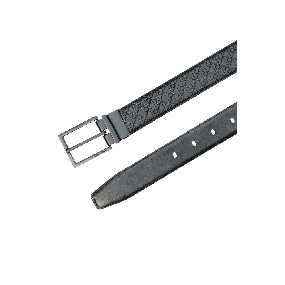 CALVIN KLEIN SQUARE BUCKLE SMOOTH W/ AOP 32MM ΖΩΝΗ ΑΝΔΡΙΚΗ BLACK/BLACK
