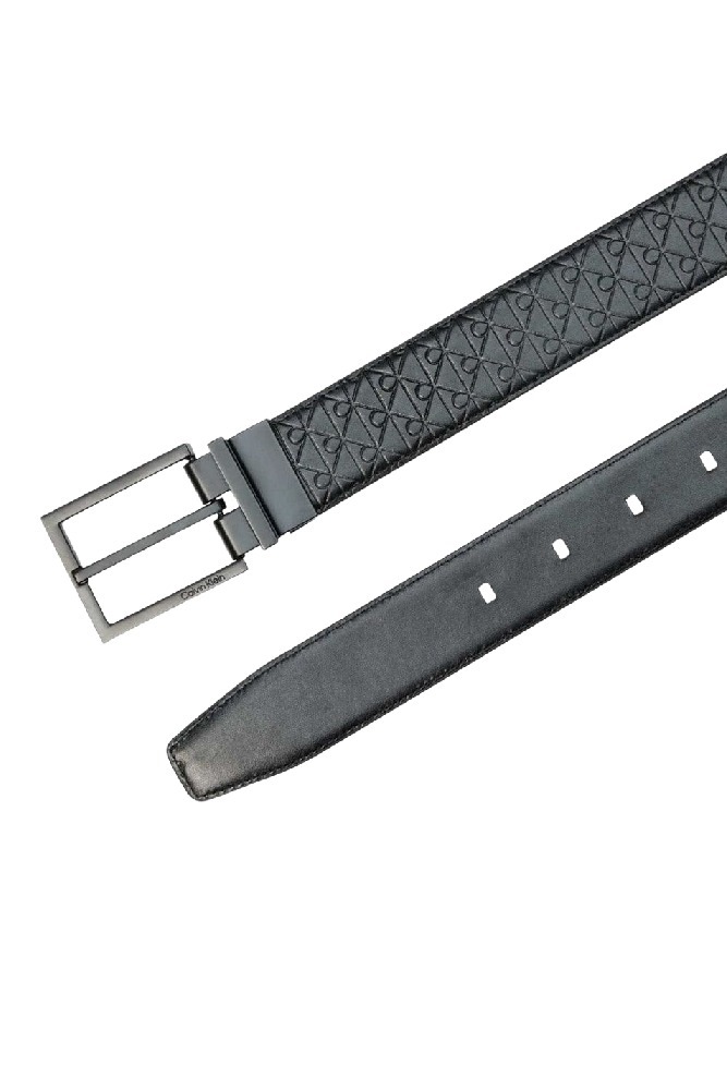 CALVIN KLEIN SQUARE BUCKLE SMOOTH W/ AOP 32MM ΖΩΝΗ ΑΝΔΡΙΚΗ BLACK/BLACK