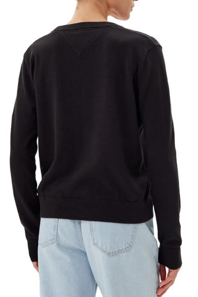 TOMMY JEANS ESSENTIAL VNECK SWEATER EXT ΠΛΕΚΤΗ ΜΠΛΟΥΖΑ ΓΥΝΑΙΚΕΙΑ BLACK
