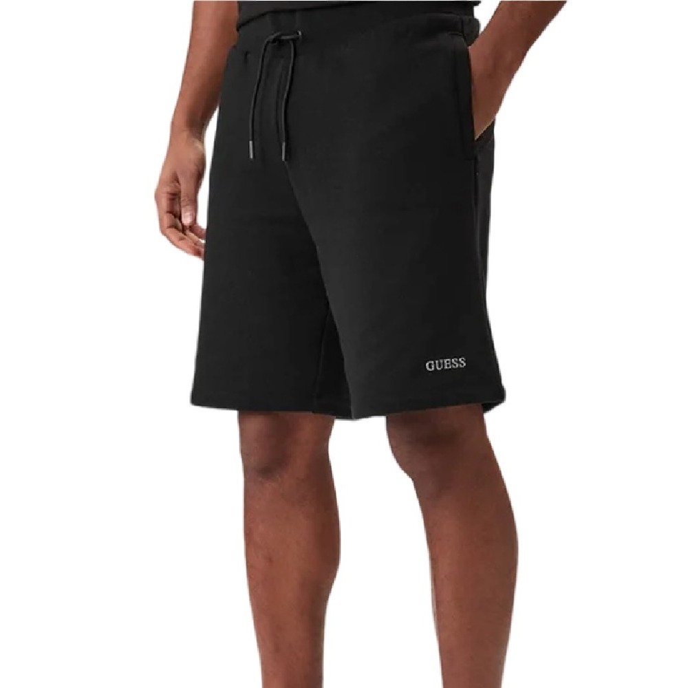 GUESS COTTON-POLY RECYCLED UNBRUSHED ΒΕΡΜΟΥΔΑ ΑΝΔΡΙΚΗ BLACK