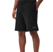 GUESS COTTON-POLY RECYCLED UNBRUSHED ΒΕΡΜΟΥΔΑ ΑΝΔΡΙΚΗ BLACK