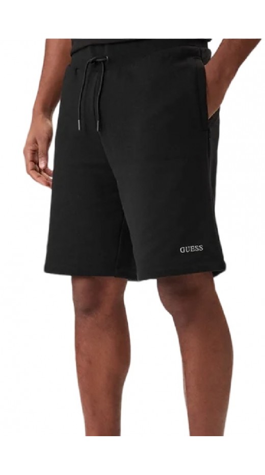 GUESS COTTON-POLY RECYCLED UNBRUSHED ΒΕΡΜΟΥΔΑ ΑΝΔΡΙΚΗ BLACK