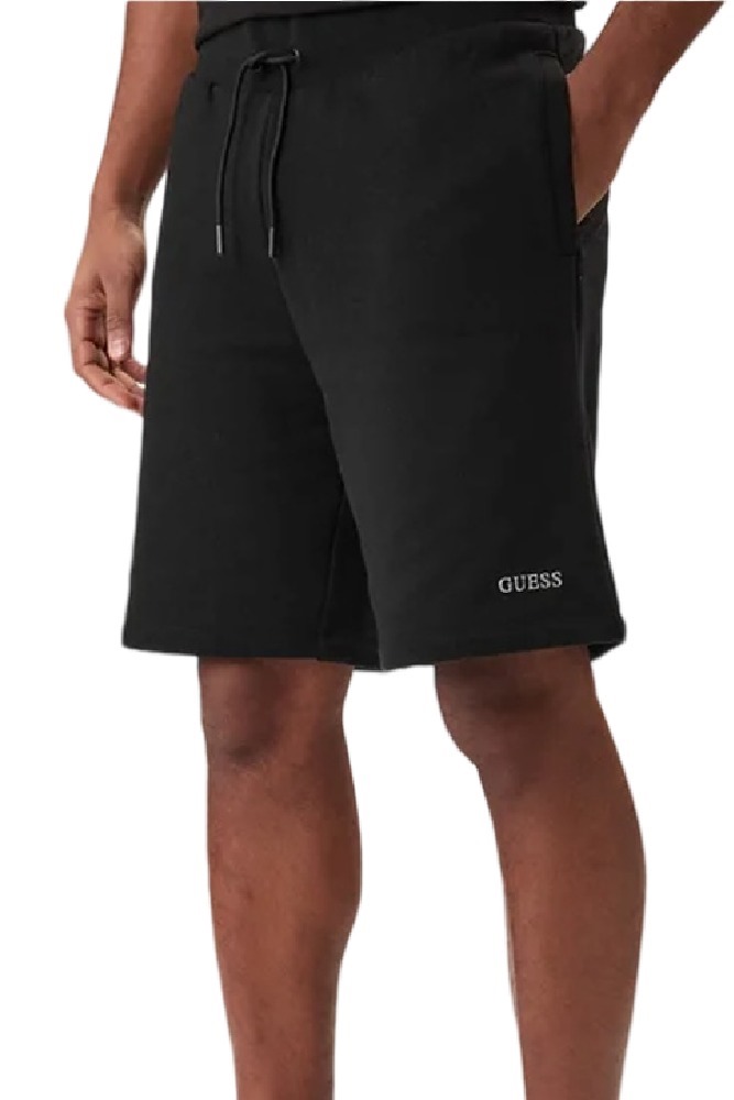 GUESS COTTON-POLY RECYCLED UNBRUSHED ΒΕΡΜΟΥΔΑ ΑΝΔΡΙΚΗ BLACK