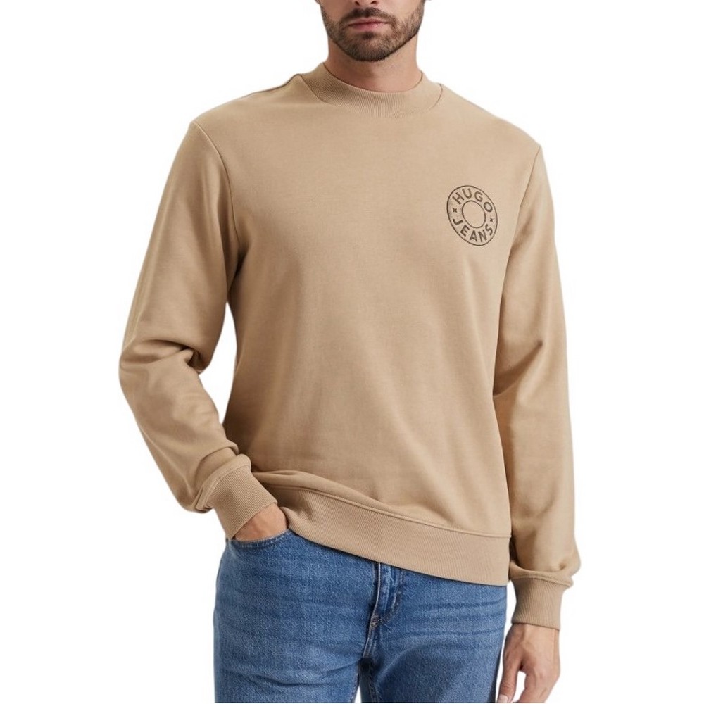HUGO BOSS NEDOS JERSEY SWEATSHIRT ΜΠΛΟΥΖΑ ΦΟΥΤΕΡ ΑΝΔΡΙΚΗ BEIGE