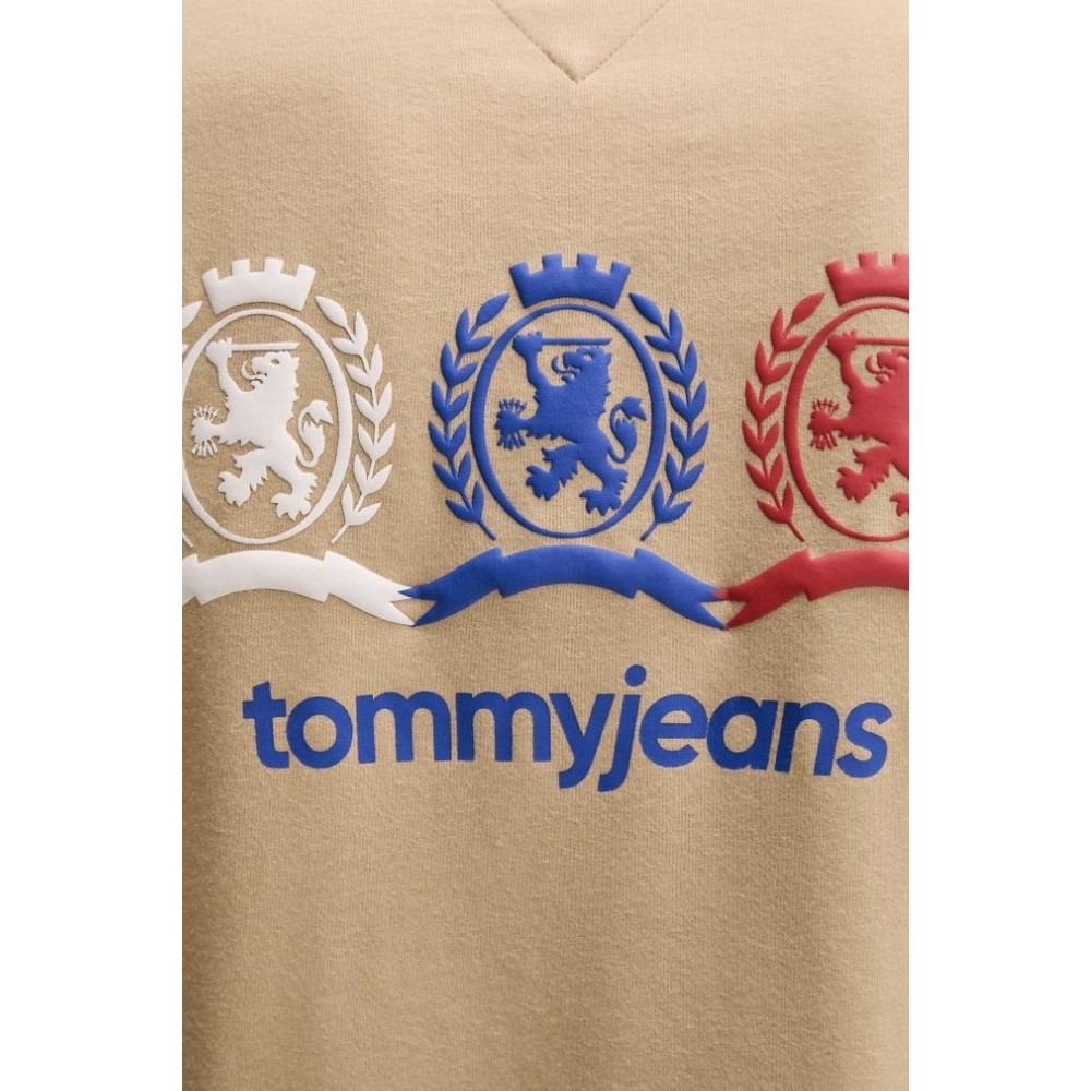 TOMMY JEANS RLX CREST REPEAT T-SHIRT ΜΠΛΟΥΖΑ ΑΝΔΡΙΚΗ BEIGE