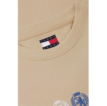 TOMMY JEANS RLX CREST REPEAT T-SHIRT ΜΠΛΟΥΖΑ ΑΝΔΡΙΚΗ BEIGE